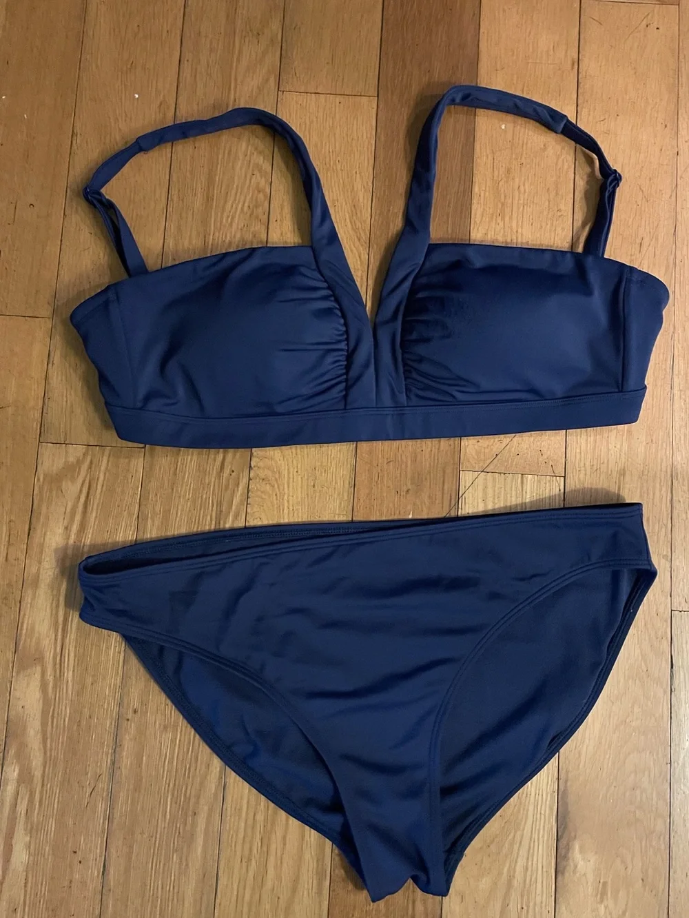Boden Corsica Navy Blue V-neck Bikini Top size 10 & Bottom is size 12